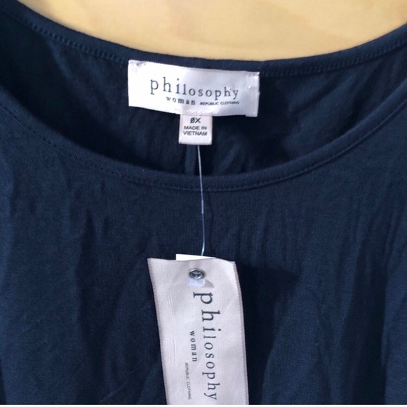 Navy Blue Philosophy Plus Size T-Shirt Blouse NWT - Picture 3 of 5